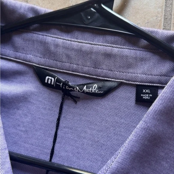Travis Mathew Golf Polo Shirt Mens XXL Purple NWT The Oceanside Heather Polo - Picture 2 of 8